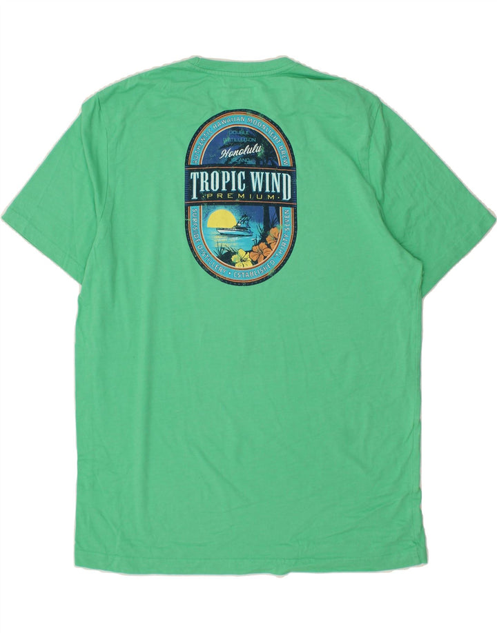 IZOD Mens Honolulu Relaxed Fit Graphic T-Shirt Top XL Green Cotton Vintage Izod and Second-Hand Izod from Messina Hembry 