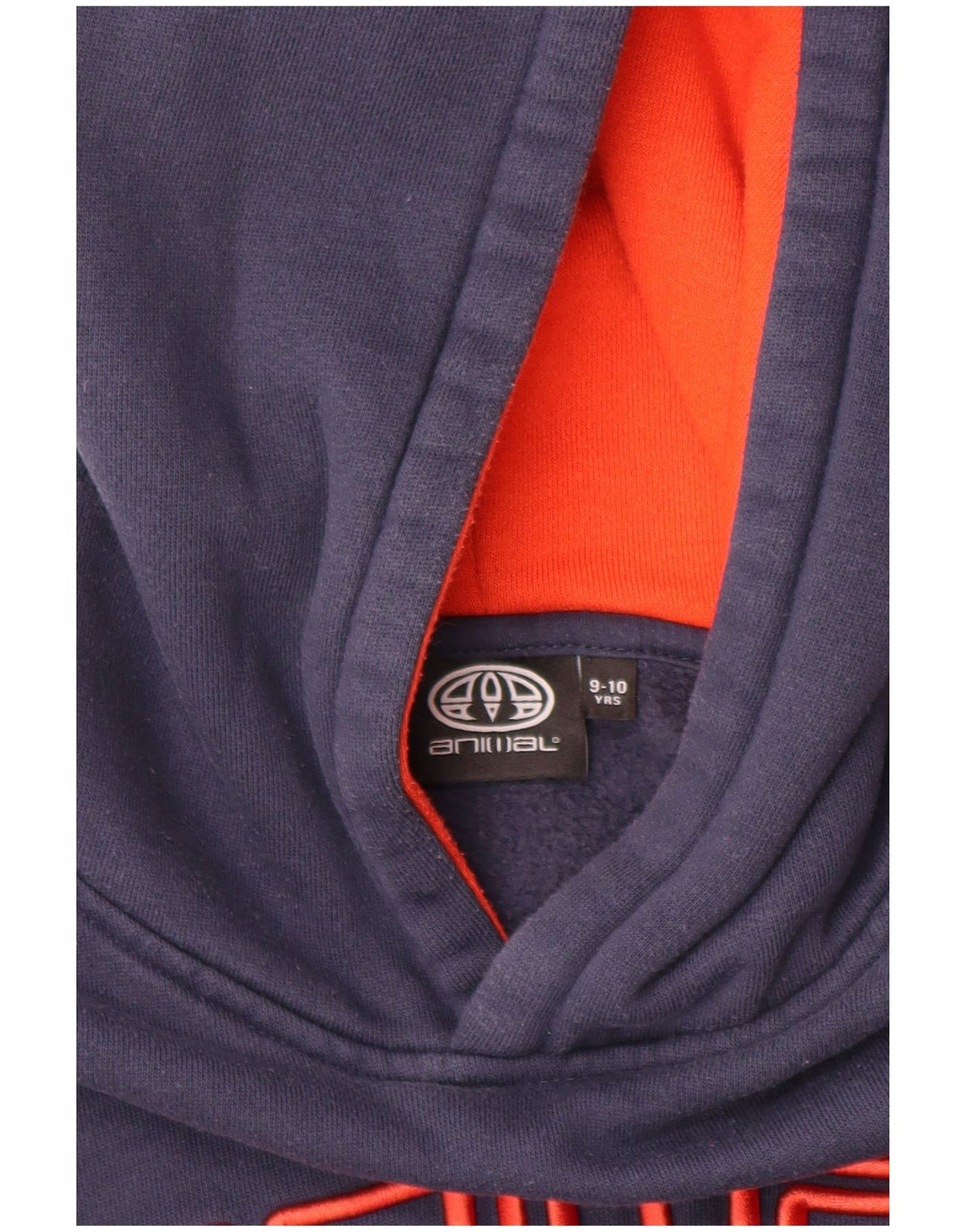 ANIMAL Meninos moletom com capuz gráfico 9-10 anos algodão azul marinho