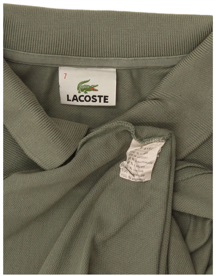 Camisa polo masculina Lacoste tamanho 7 2XL algodão cáqui