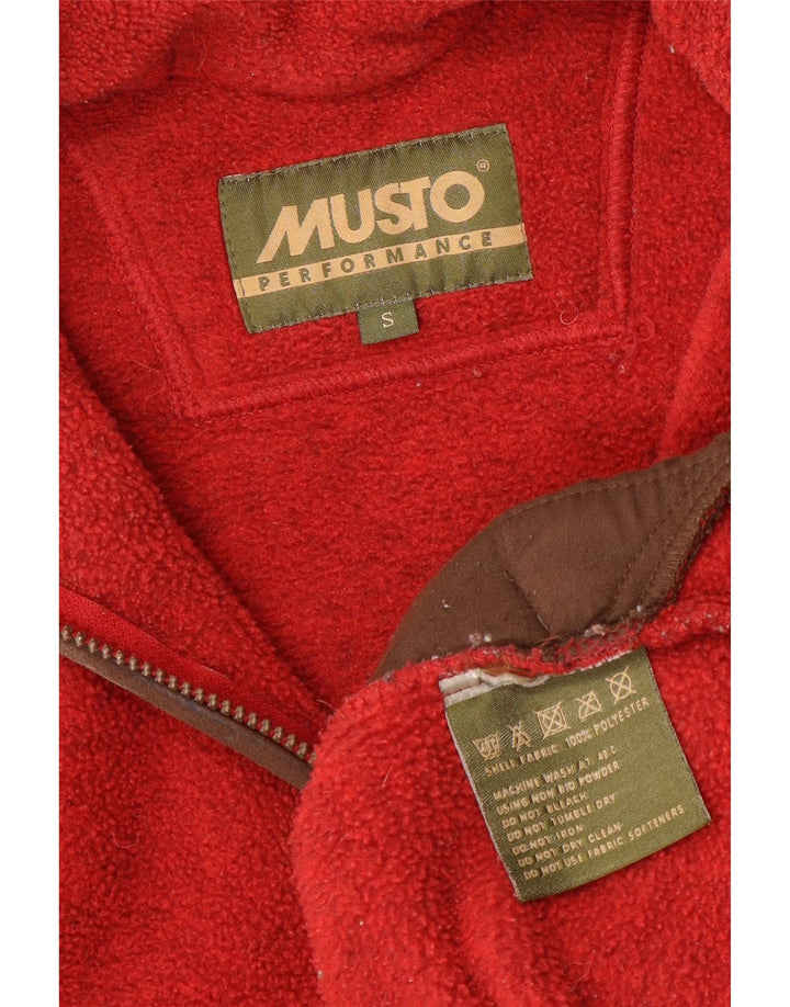 Jumper de lã masculino Musto com zíper e pescoço pequeno poliéster vermelho