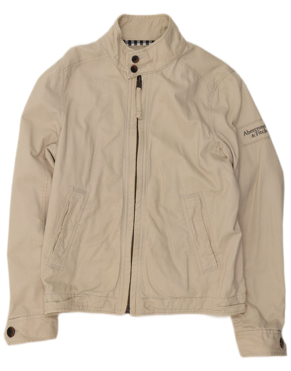 Jaqueta bomber masculina Abercrombie & Fitch Reino Unido 40 grande algodão bege