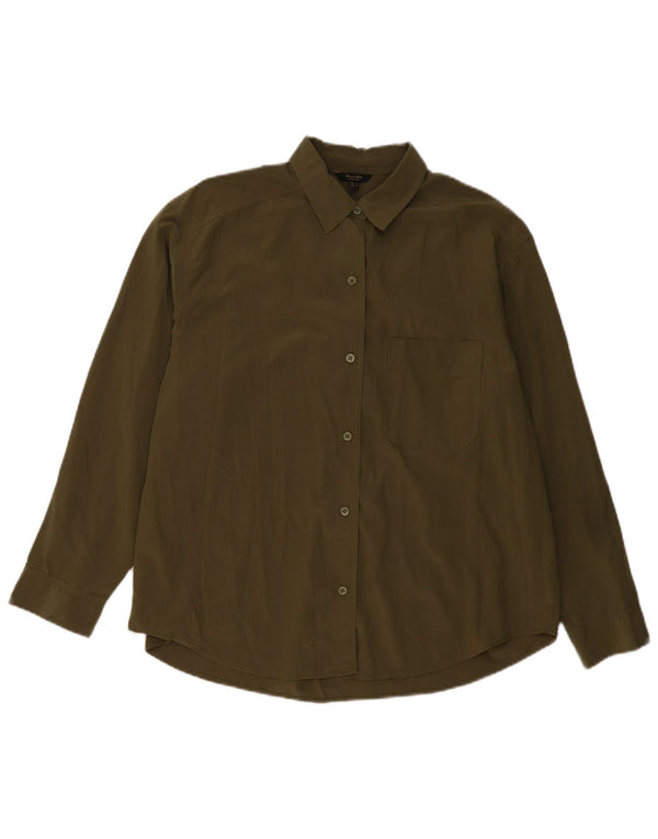 Camisa oversized feminina MASSIMO DUTTI UK 10 pequena cáqui