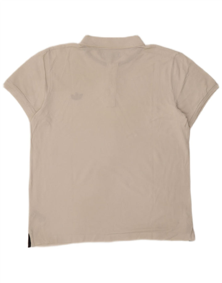Camisa polo masculina Adidas grande algodão branco