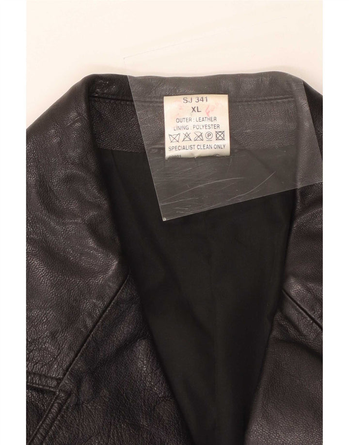Jaqueta de couro masculina vintage UK 42 XL preta