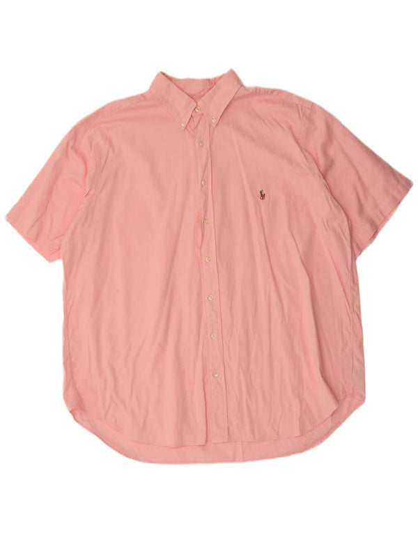 Polo Ralph Lauren Camisa masculina grande de manga curta clássica XL algodão rosa