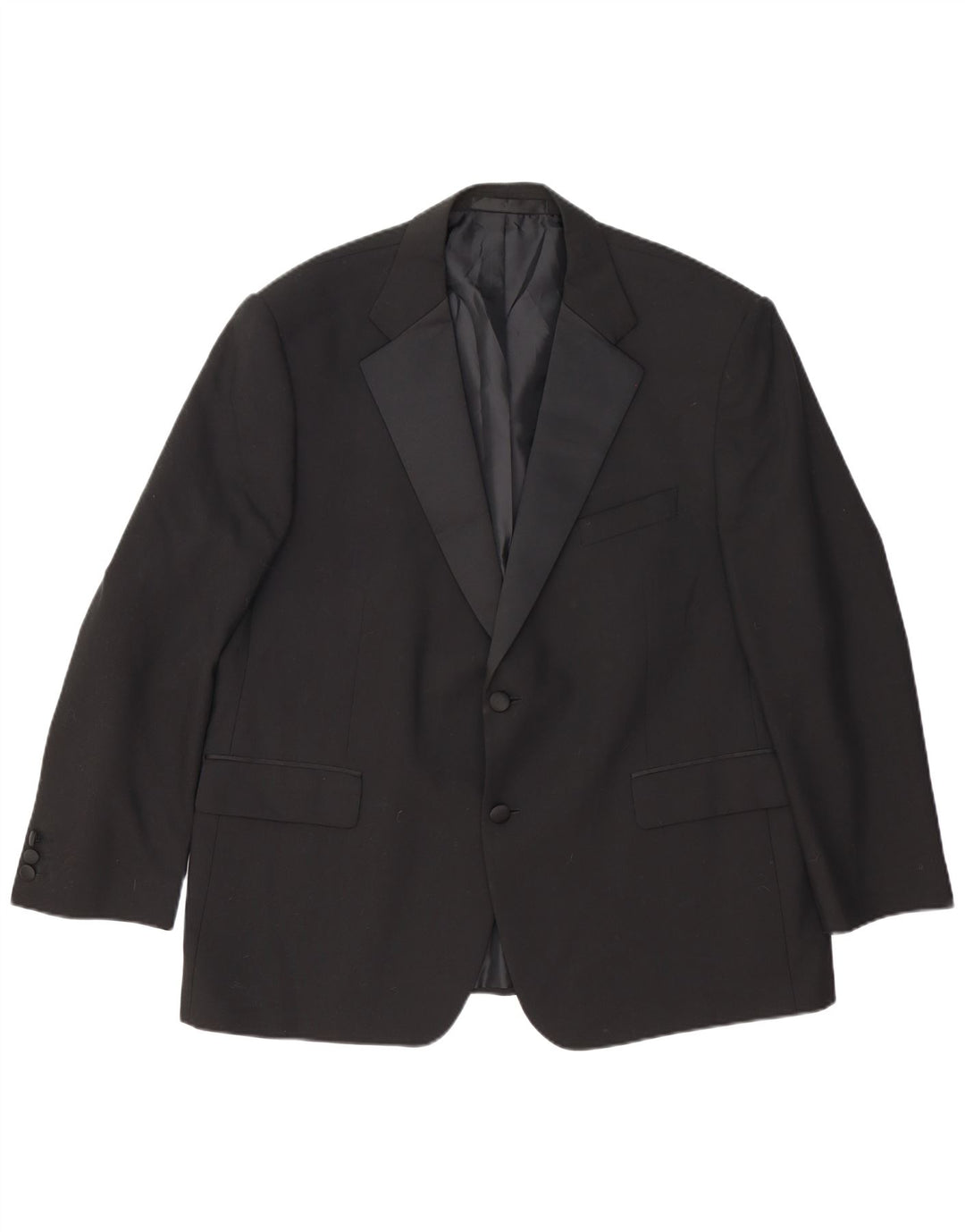 Jaqueta blazer masculina de 2 botões Marks & Spencer Reino Unido 46 XL lã preta