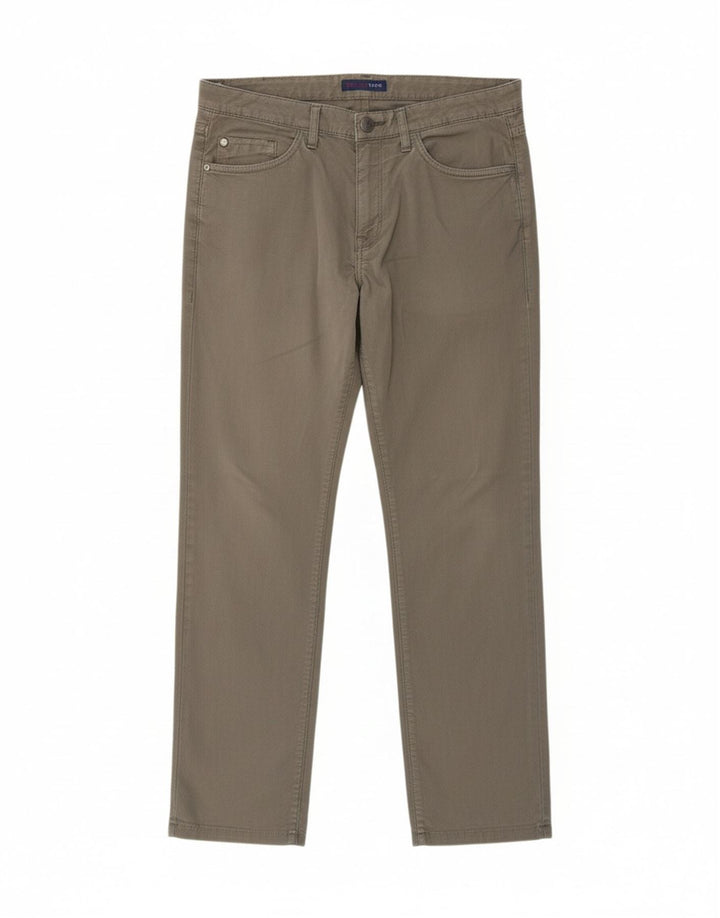 TRUSSARDI Mens Straight Casual Trousers W32 L29 Grey Cotton Vintage Trussardi and Second-Hand Trussardi from Messina Hembry 
