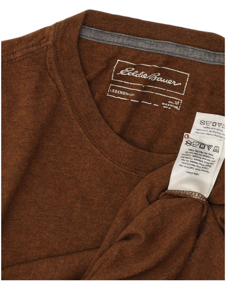 Camiseta masculina EDDIE BAUER de algodão marrom médio