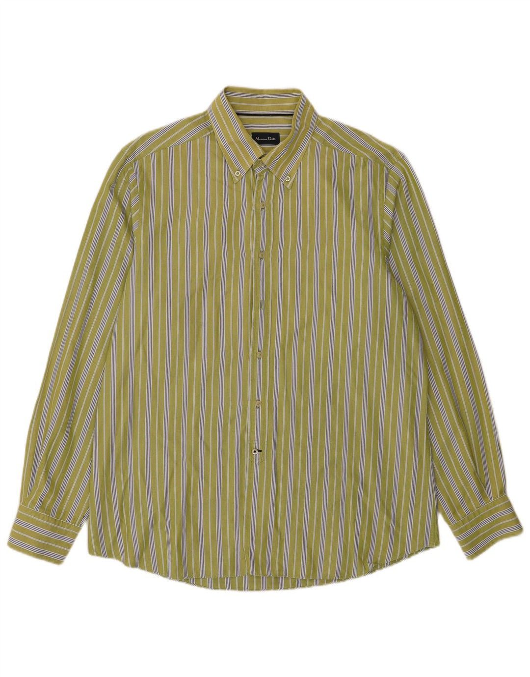 Camisa masculina MASSIMO DUTTI XL algodão listrado verde