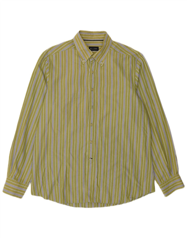 Camisa masculina MASSIMO DUTTI XL algodão listrado verde