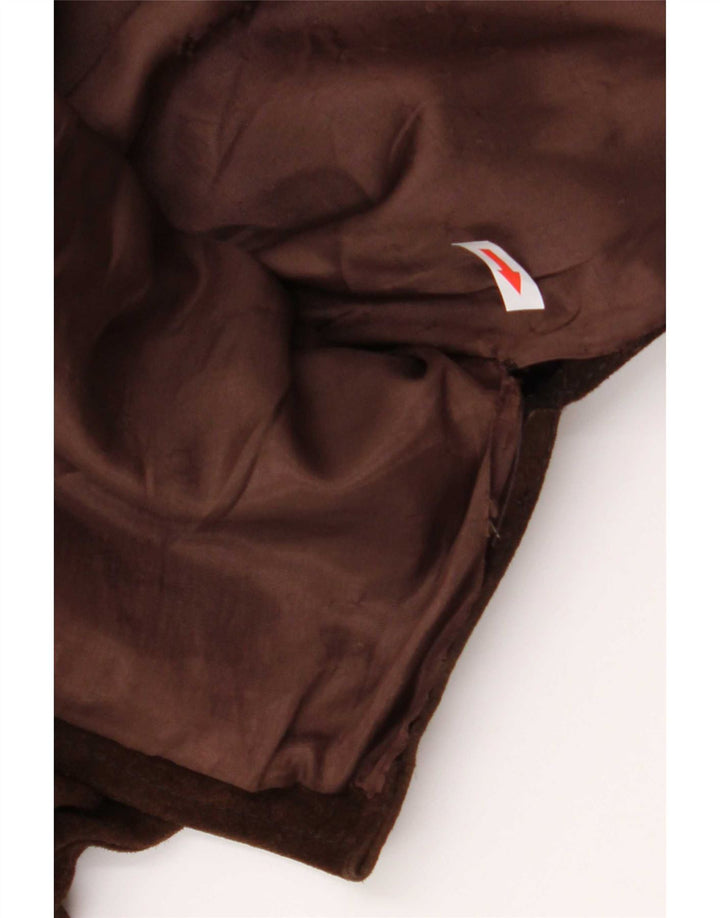 Jaqueta blazer masculina de camurça com 4 botões Reeve IT 48 couro marrom médio