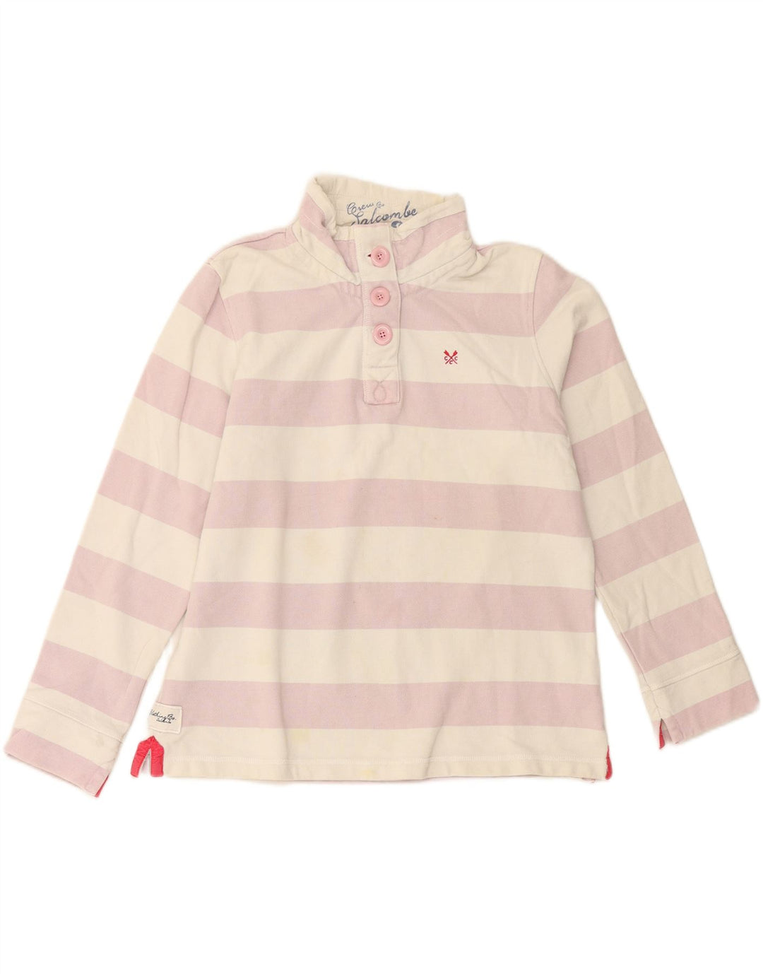 Suéter feminino Crew Clothing Jumper UK 14 grande algodão branco