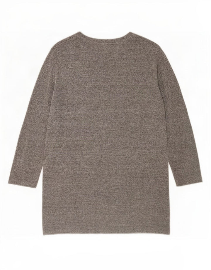 Blusa assimétrica feminina Zara Top UK 14 cinza médio