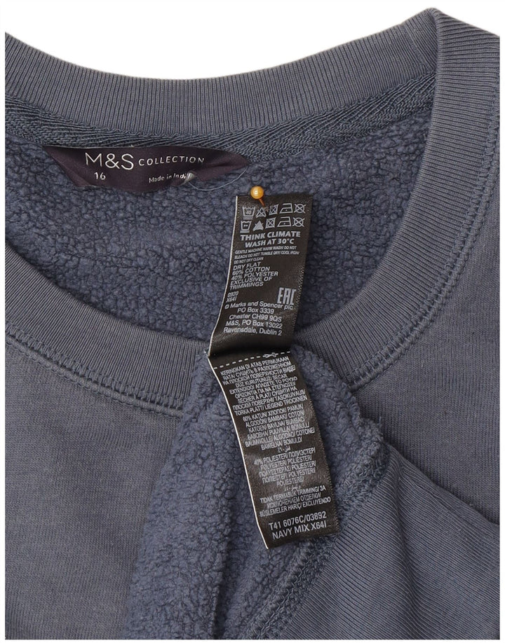 Suéter gráfico feminino Marks & Spencer Reino Unido 16 grande azul marinho