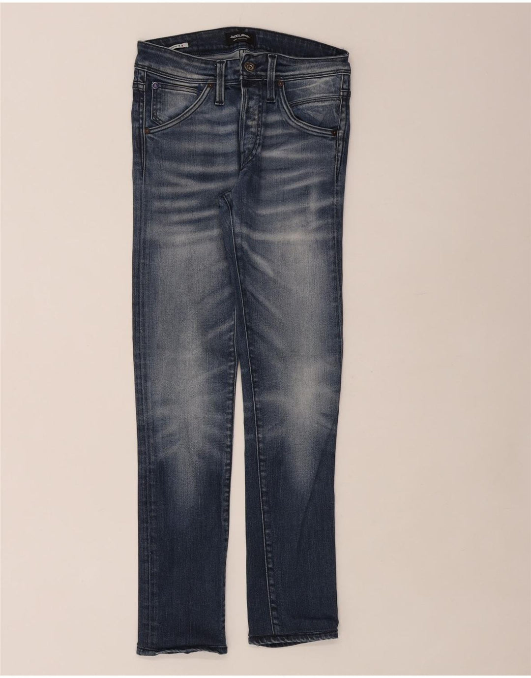Jack & Jones Mens Slim Jeans W28 L30 Azul Algodão