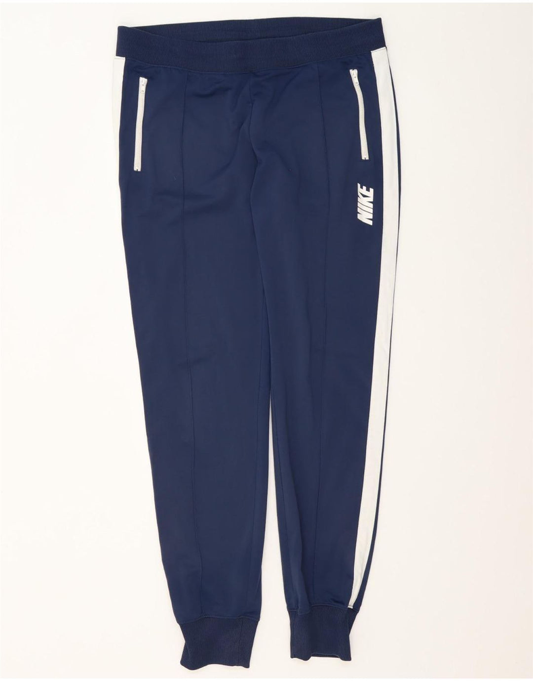 Calça de treino masculina Nike Joggers grande azul marinho colorblock poliéster
