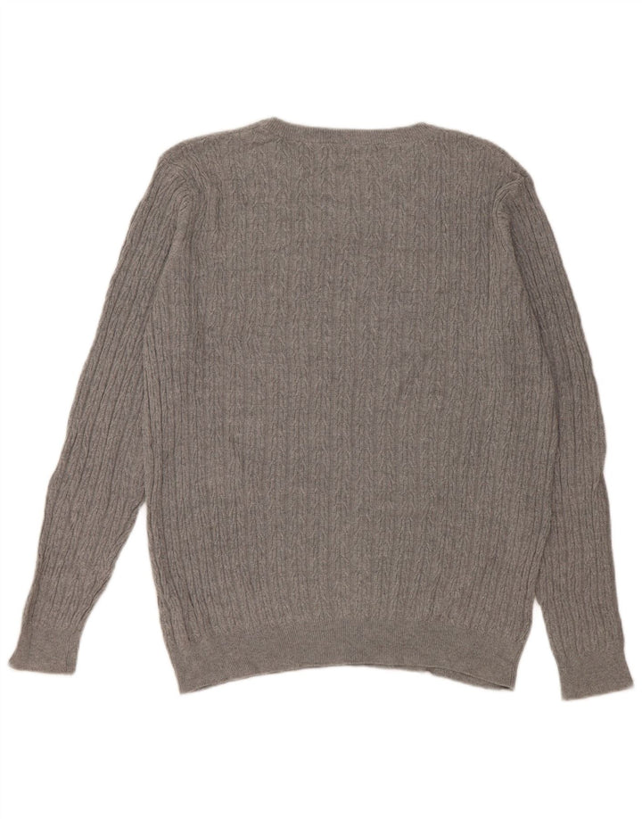 Zara Suéter masculino com gola redonda XL algodão cinza