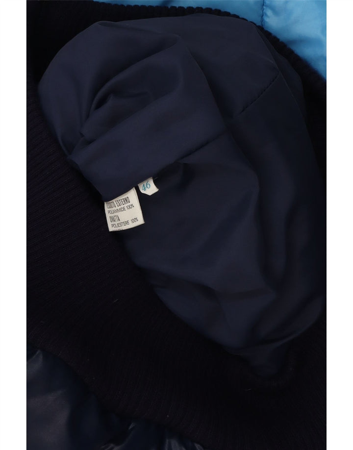 Jaqueta acolchoada masculina VINTAGE IT 46 poliamida colorblock azul pequena
