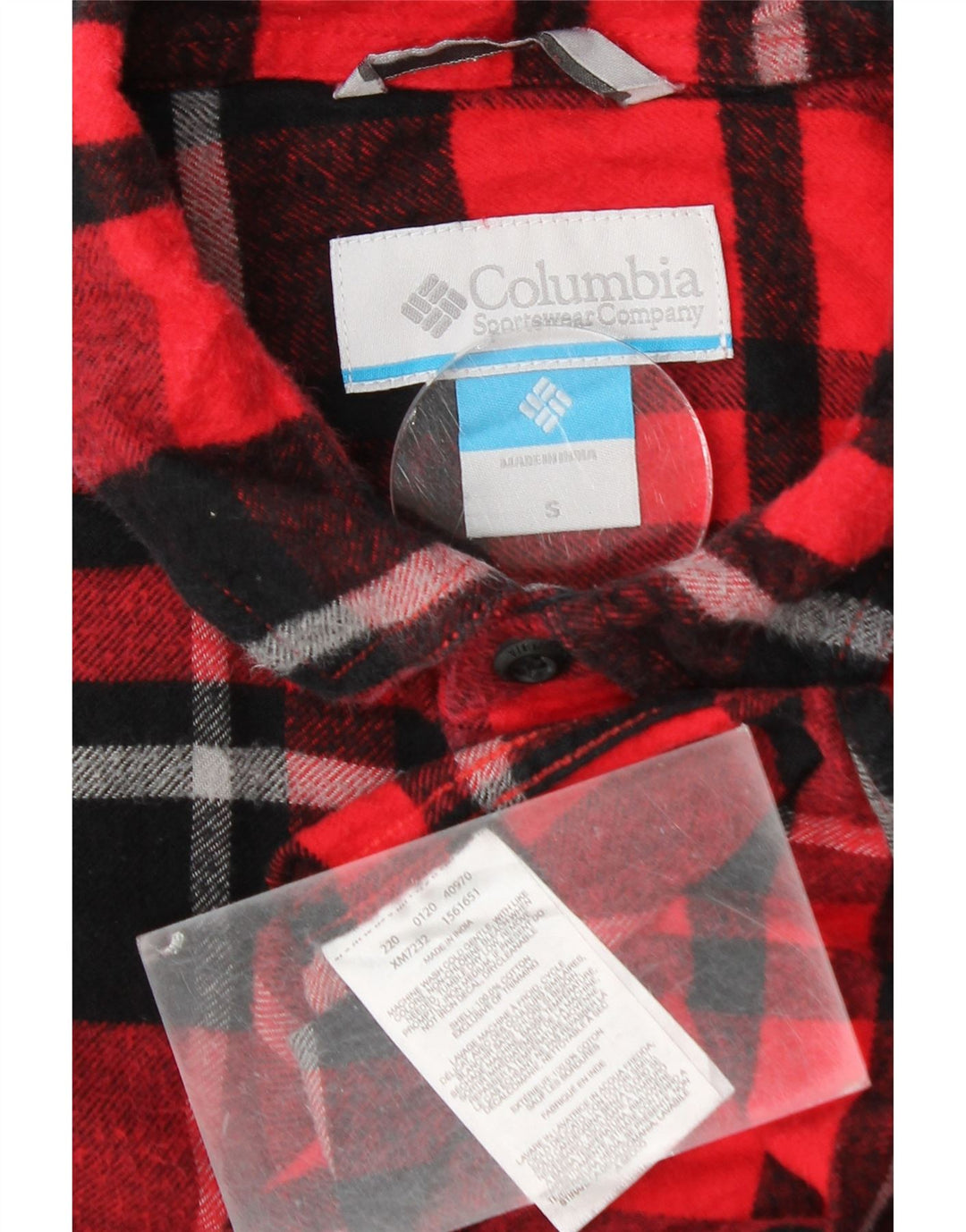Columbia Masculino Pequeno Xadrez Vermelho Algodão