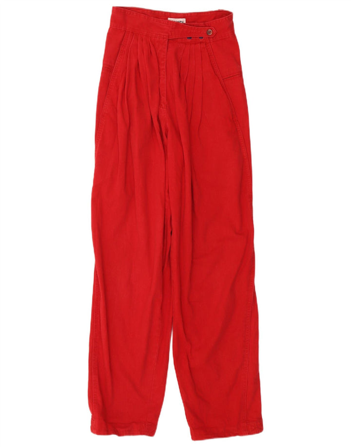 Calça casual feminina vintage W24 L29 vermelha