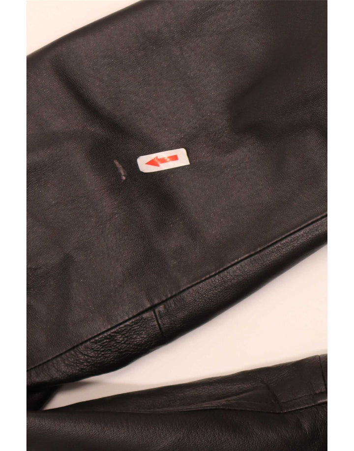 Jaqueta de couro masculina vintage IT 46 pequena preta