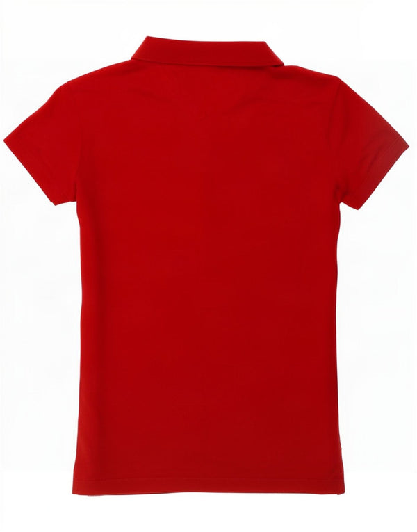 Camisa polo feminina Tommy Hilfiger Slim Fit UK 6 XS algodão vermelho