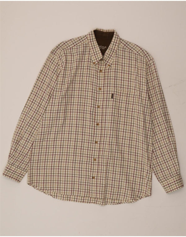 Camisa masculina Barbour 2XL algodão guingão bege
