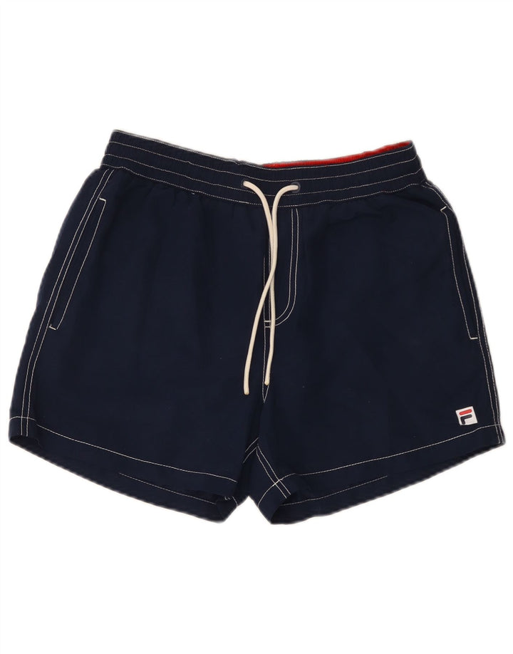 Shorts de banho masculino Fila pequeno azul marinho poliéster