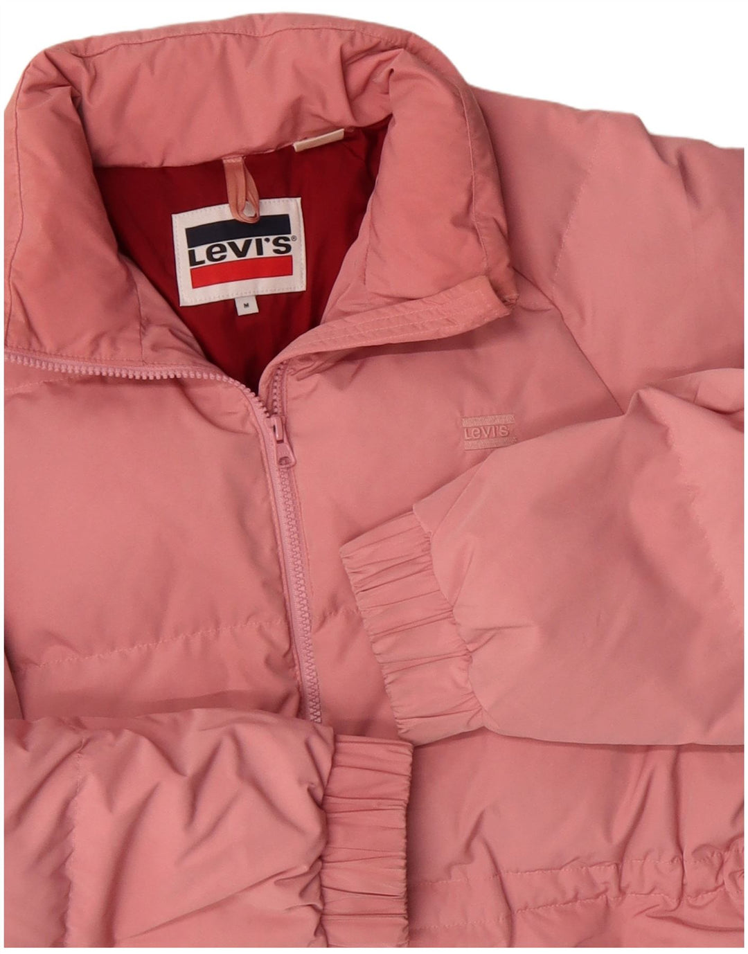 Jaqueta acolchoada feminina Levi's UK 14 poliéster rosa médio