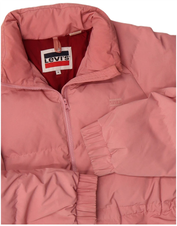 Jaqueta acolchoada feminina Levi's UK 14 poliéster rosa médio