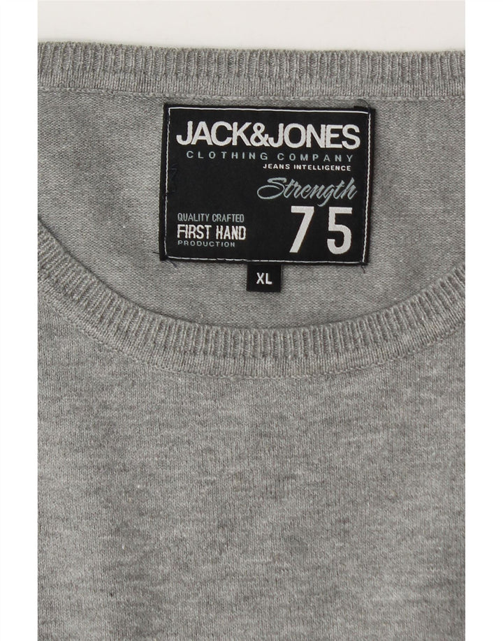Suéter masculino Jack & Jones com gola redonda XL cinza manchado
