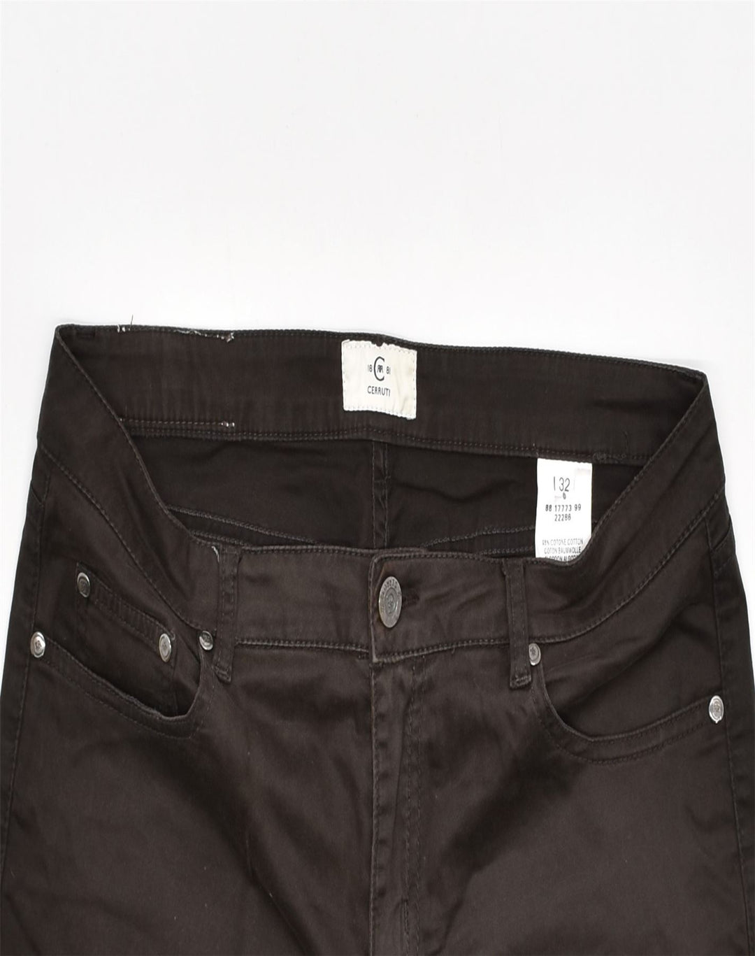 CERRUTI 1881 Womens Straight Casual Trousers W32 L30 Brown Cotton | Vintage | Thrift | Second-Hand | Used Clothing | Messina Hembry 