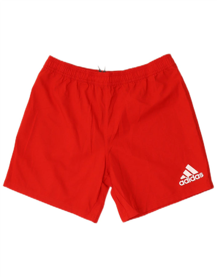 Shorts esportivos masculinos Adidas grande poliéster vermelho