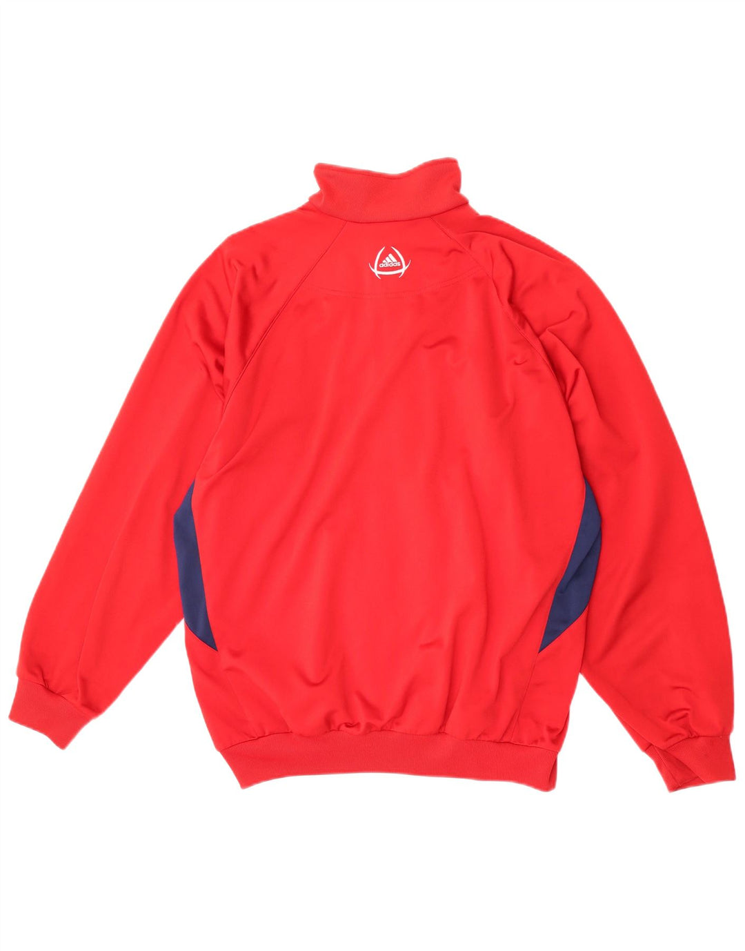 Adidas Mens Tracksuit Top Jacket UK 40/42 Médio Vermelho Colorblock Poliéster