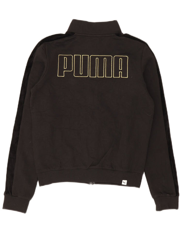Puma Womens Graphic Tracksuit Top Jacket UK 6 XS Preto Colourblock Algodão