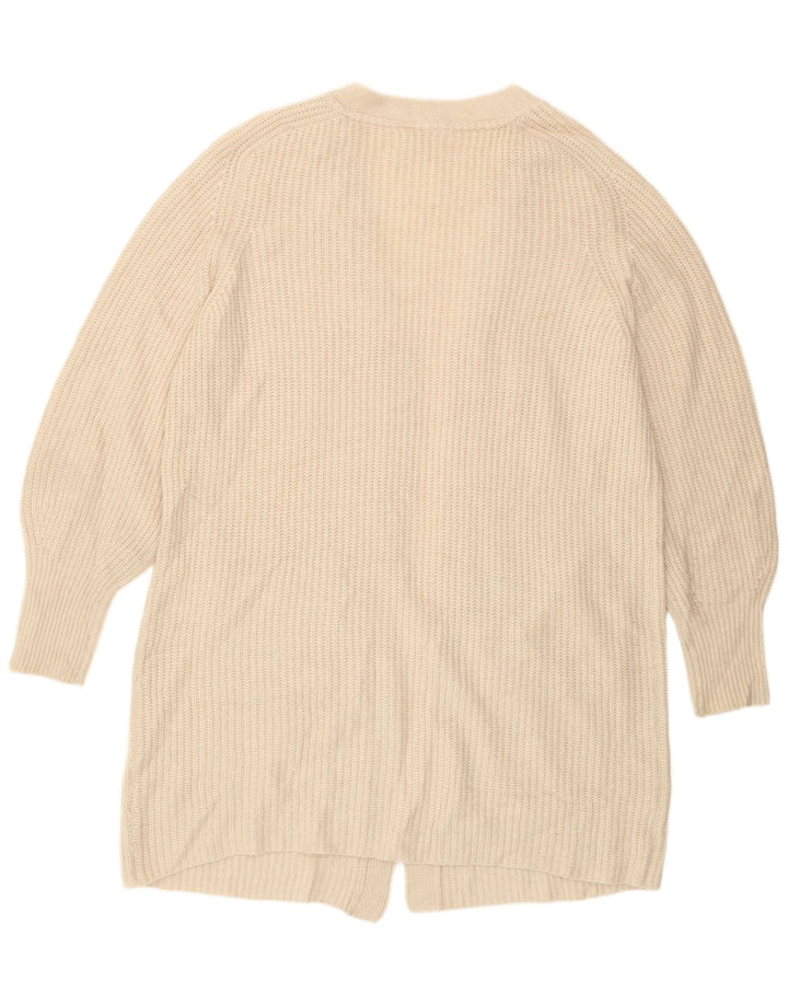 Suéter feminino de cardigã com palangre de grandes dimensões Fat Face Reino Unido 16 grande esbranquiçado