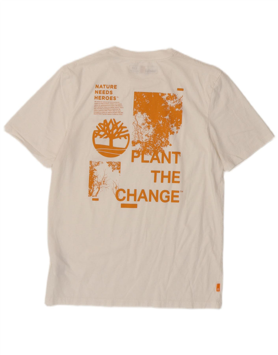 Camiseta masculina Timberland Regular Fit Graphic Top Pequeno Algodão Branco