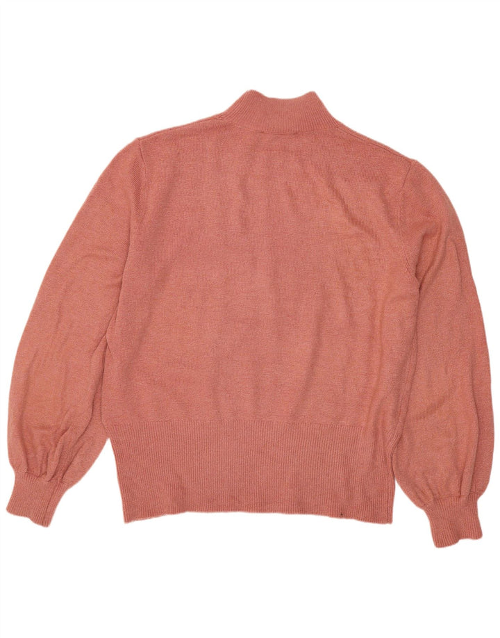 Suéter feminino Oasis com gola tartaruga Reino Unido 18 XL poliéster rosa