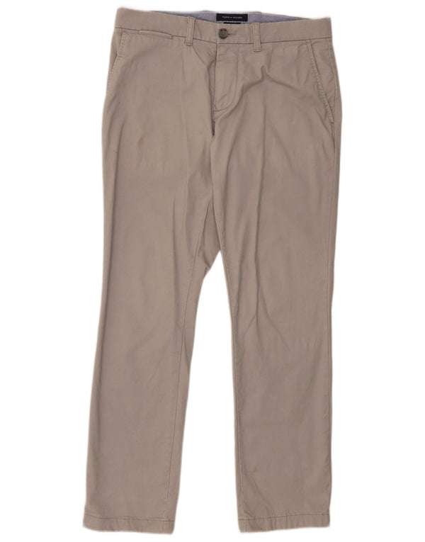 Tommy Hilfiger Mens Slim Fit Chino Calças W31 L30 Algodão Cinza