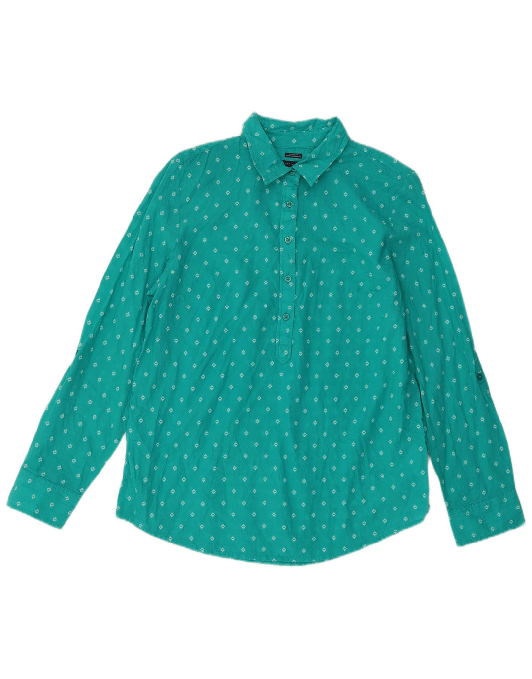 Pulôver feminino Tommy Hilfiger UK 14 médio turquesa geométrico