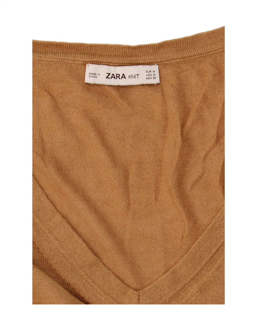 Zara Suéter feminino oversized com decote em V Reino Unido 14 médio marrom