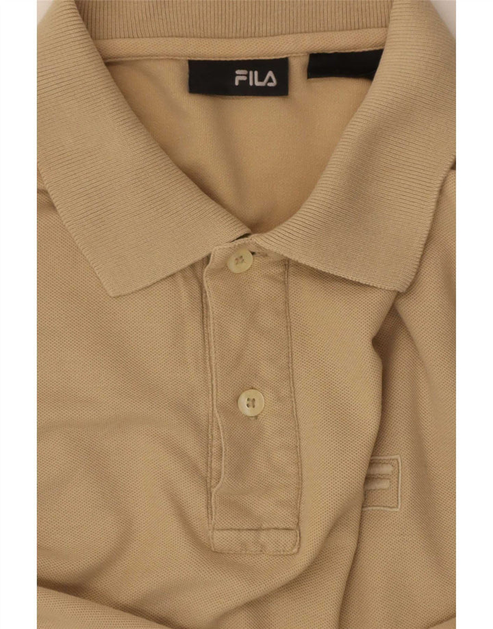 Polo masculino Fila manga curta regular fit médio bege