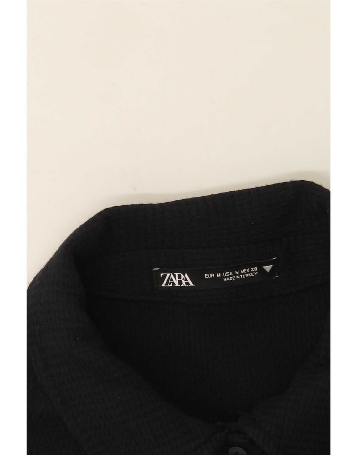 Vestido bainha feminino Zara Reino Unido 12 médio azul marinho