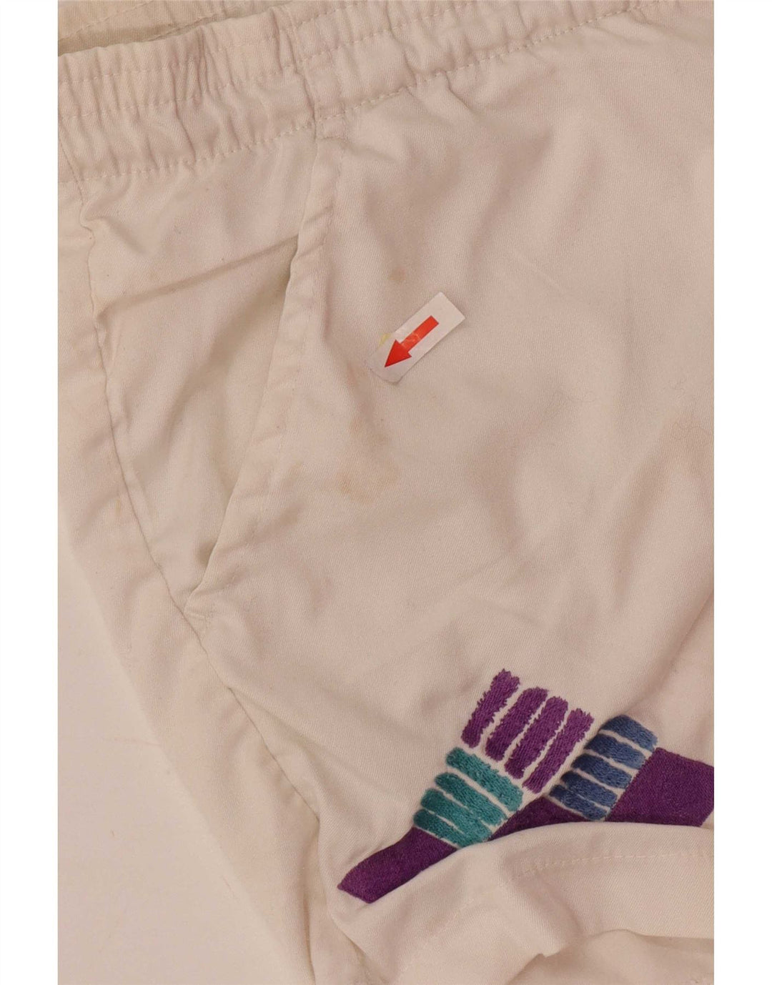 Shorts esportivos gráficos masculinos Sergio Tacchini IT 46 pequeno poliéster branco