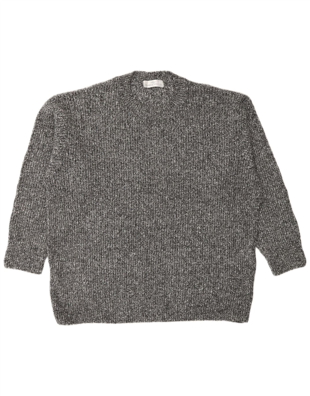 Suéter masculino Marks & Spencer com gola redonda, grande acrílico manchado cinza