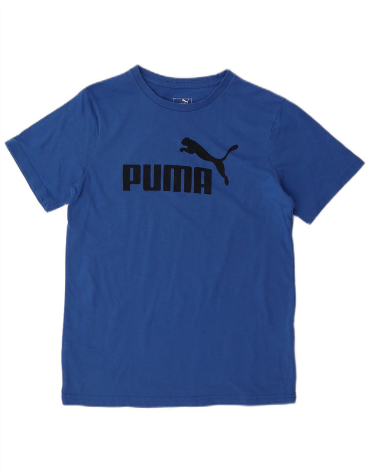 Camiseta PUMA Boys Graphic Top 14-15 Anos Grande Algodão Azul