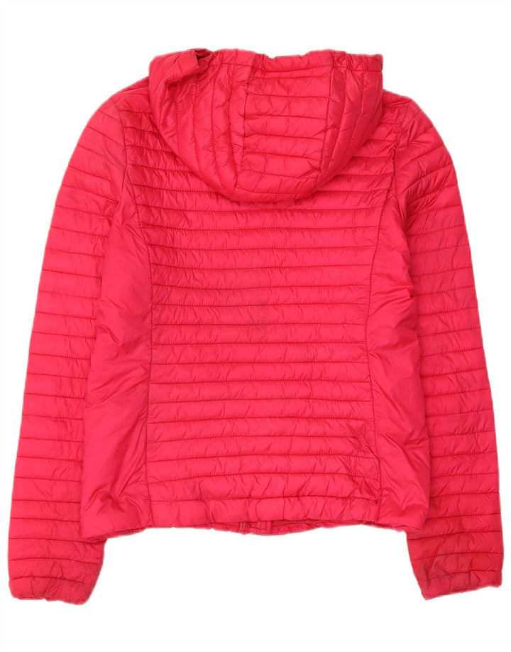 Jaqueta feminina acolchoada com capuz Dack's UK 10 pequena rosa
