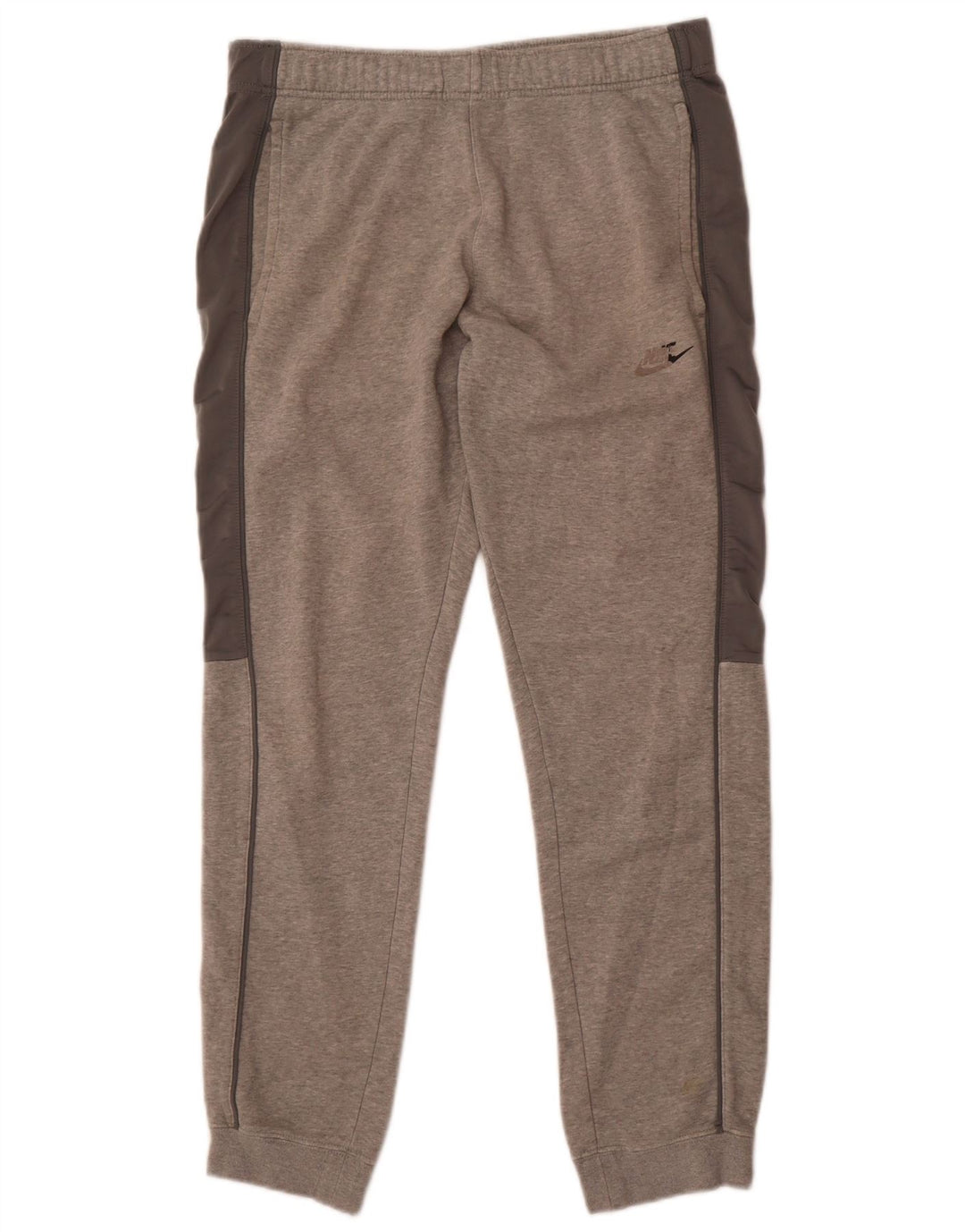 Calça de treino masculina Nike Joggers cinza médio algodão colorblock