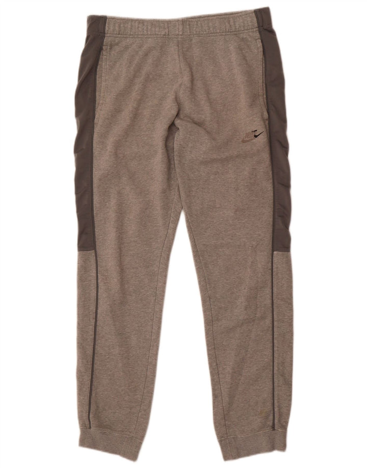 Calça de treino masculina Nike Joggers cinza médio algodão colorblock
