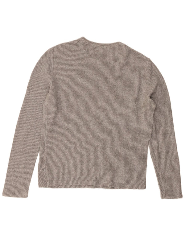Zara Top masculino manga comprida grande algodão cinza
